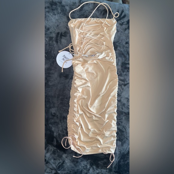 Princess Polly Maeve Mini Dress in Beige Size 2 New with tag - Picture 10 of 15